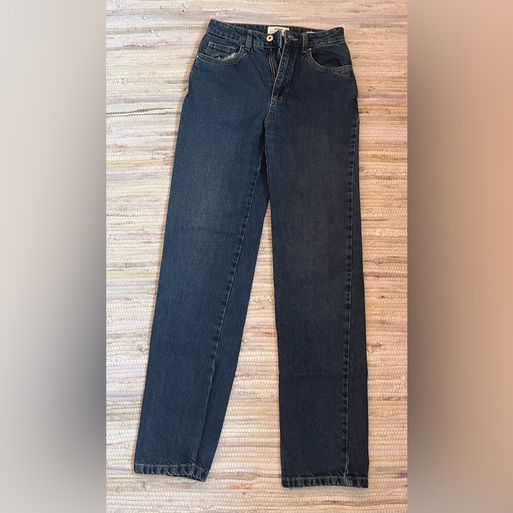 Dark wash straight leg jeans